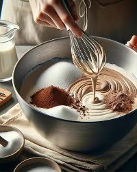 a person whisking a whisk in a bowl of food