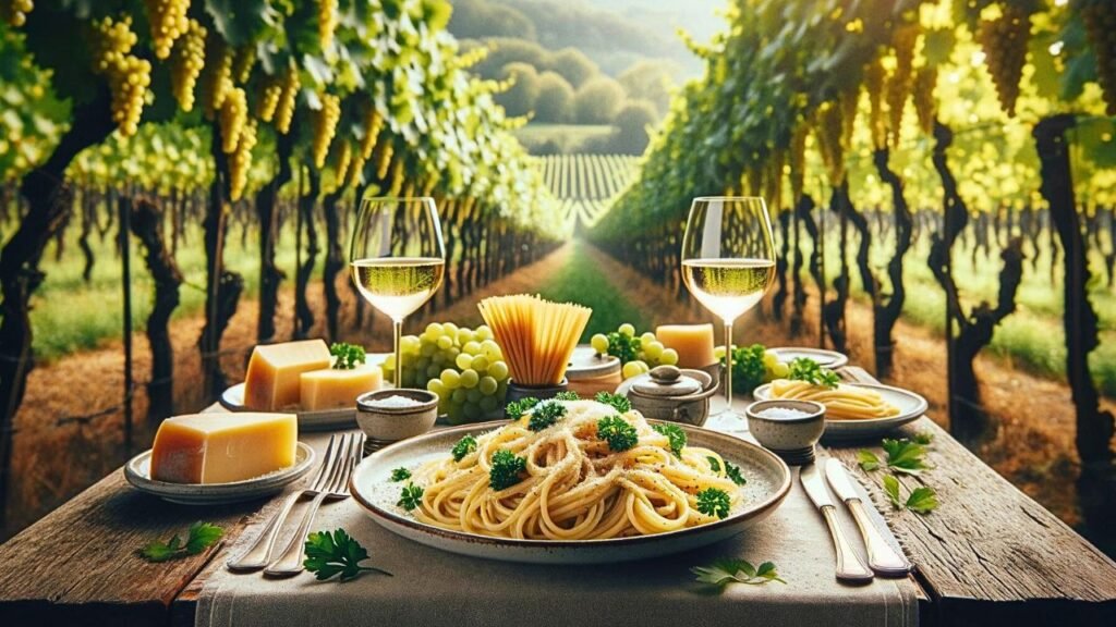 Italian Vineyard Dining Experience with Spaghetti alla Carbonara