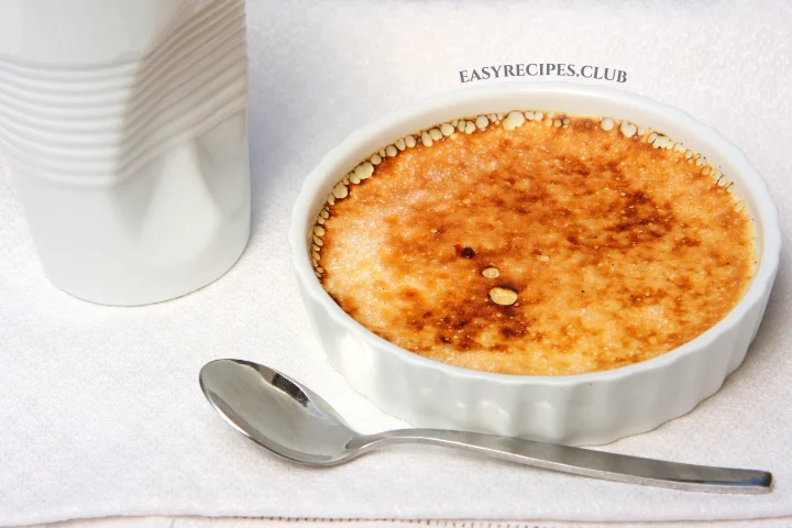 crab brulee recipe on white table